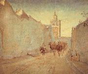 Theodor Esbern Philipsen Street in Tunis oil painting artist